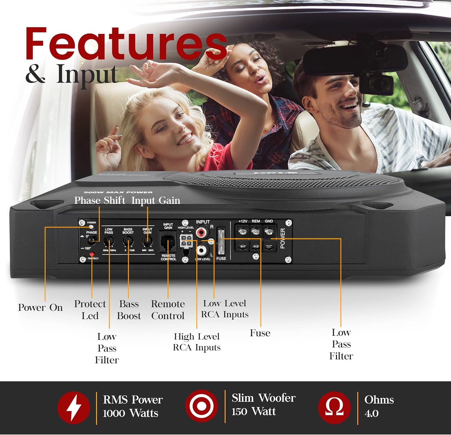 10-Inch Low-Profile Amplified Subwoofer System L708
