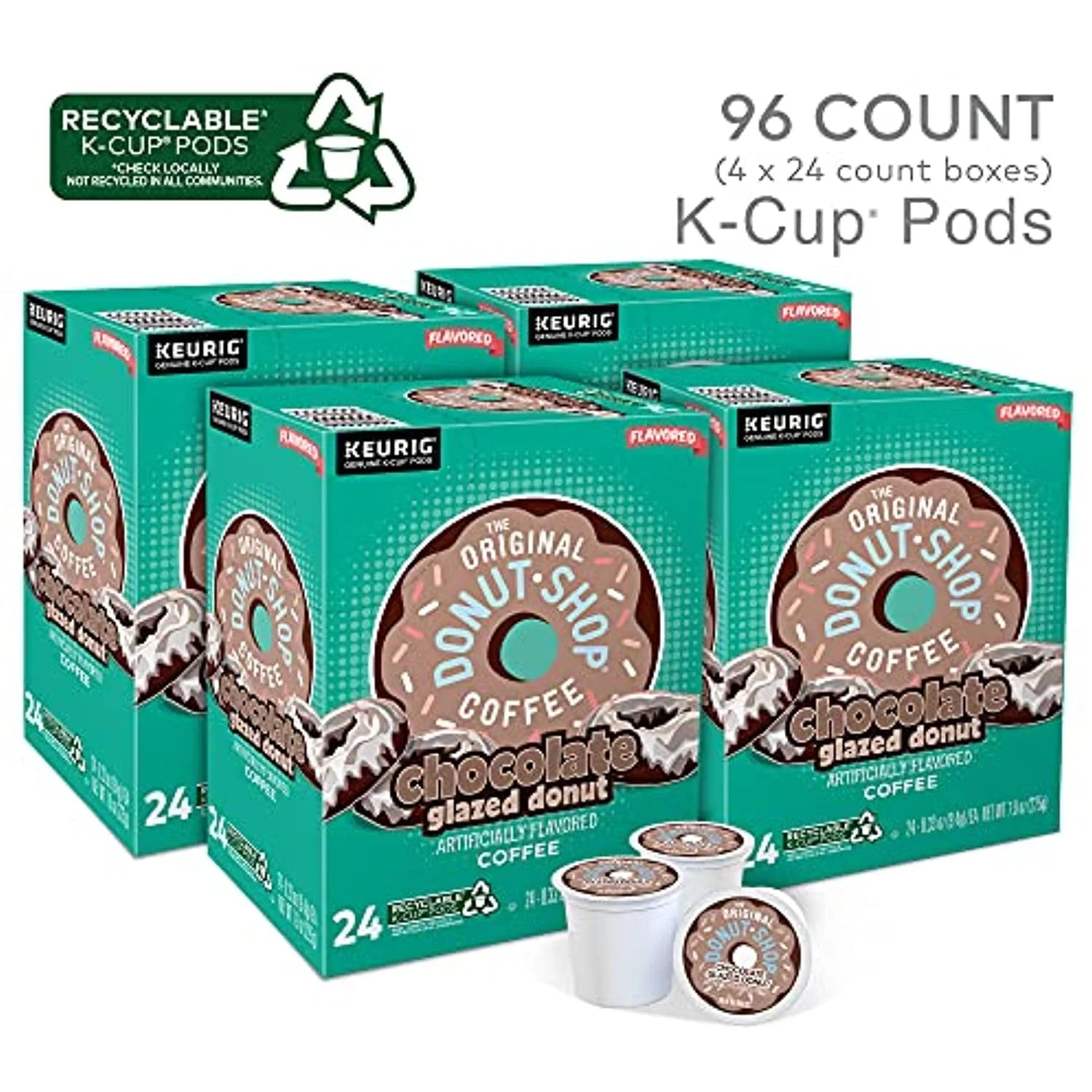 Chocolate Glazed Donut Medium Roast Coffee K-Cup Pods, 96 Count K98997