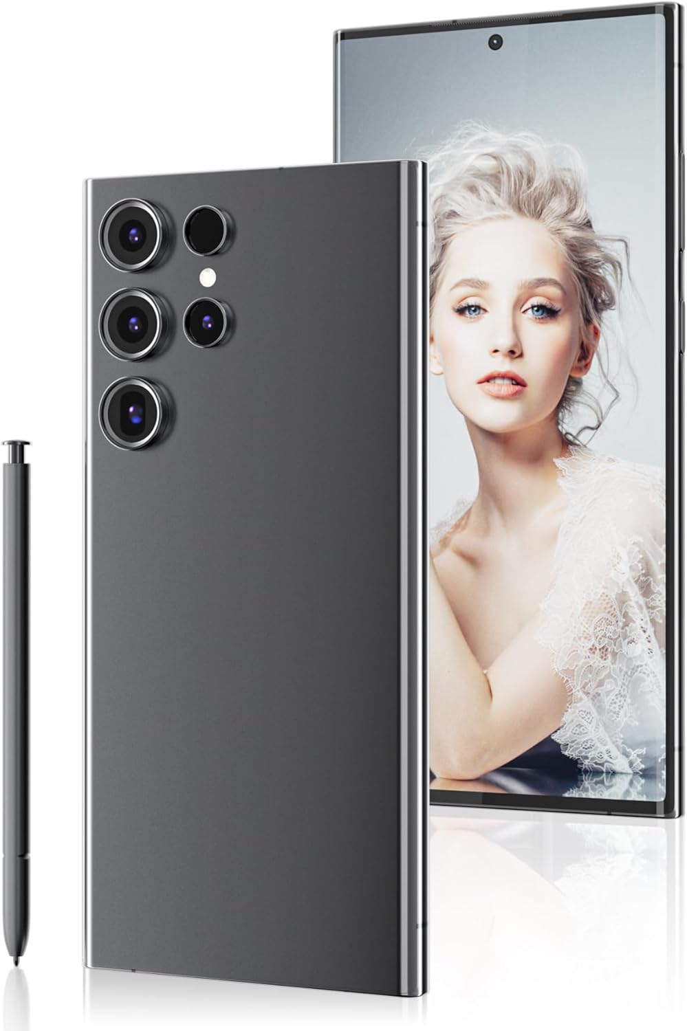 5G Android 13 Smartphone with 8GB+256GB 6.8" HD Screen 108MP+72MP Camera 6800mAh Battery Dual SIM Fingerprint Lock GPS Face ID (black) L780
