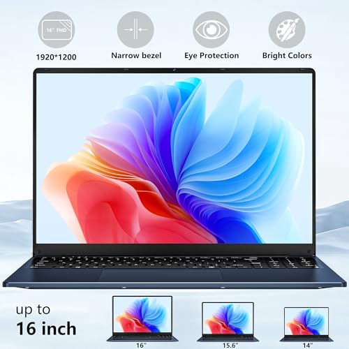 16 Inch Windows 11 Pro Gaming Laptop, 16GB RAM 1TB SSD, N150 Processor, Backlit Keyboard M583