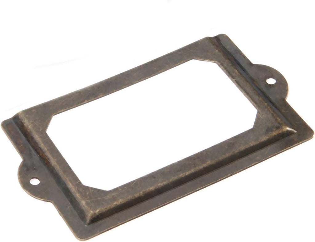 Bronze Drawer Pull Labels Holders (Length:3-1/2", Height:1-5/8") H6333